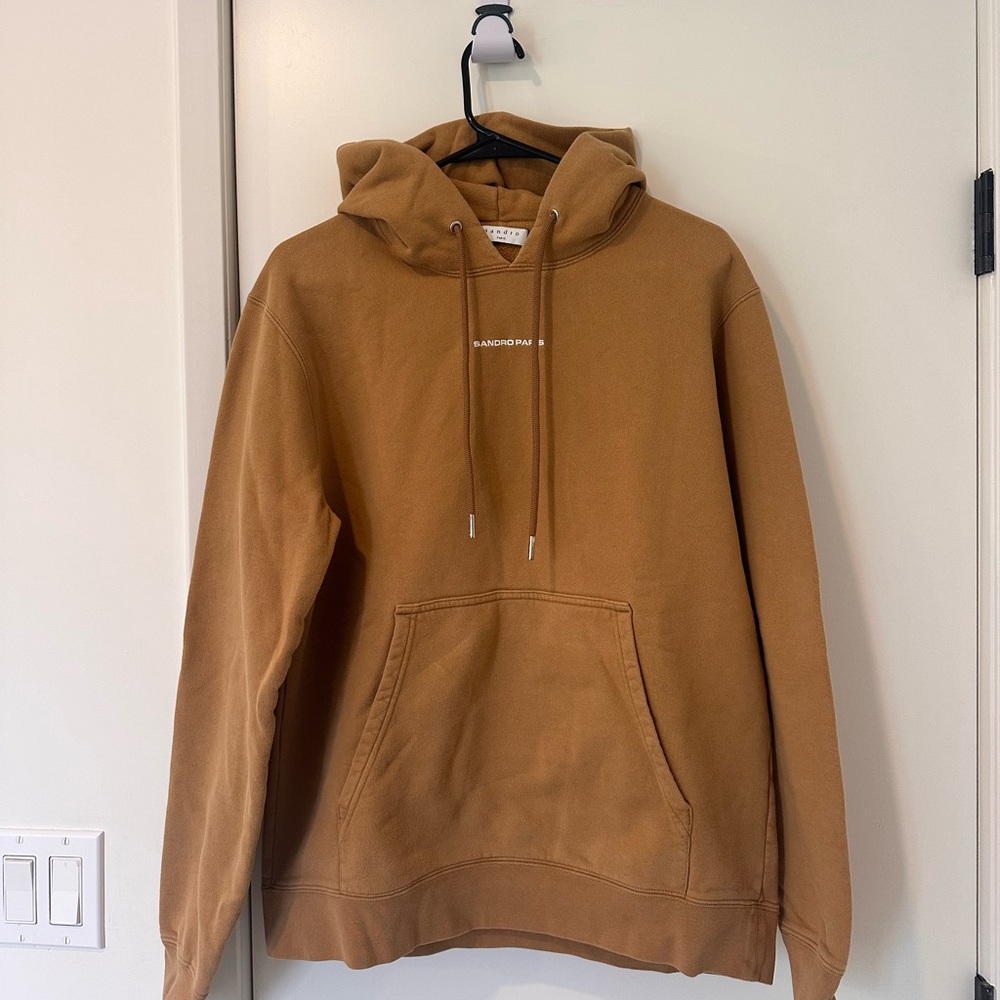Sandro Men’s Hoodie Sweatshirt - Caramel Brown